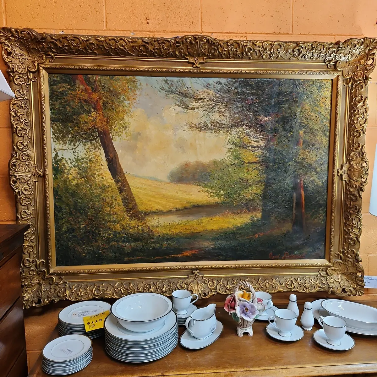 Huge Gold Framed Impressionist Landscape 1