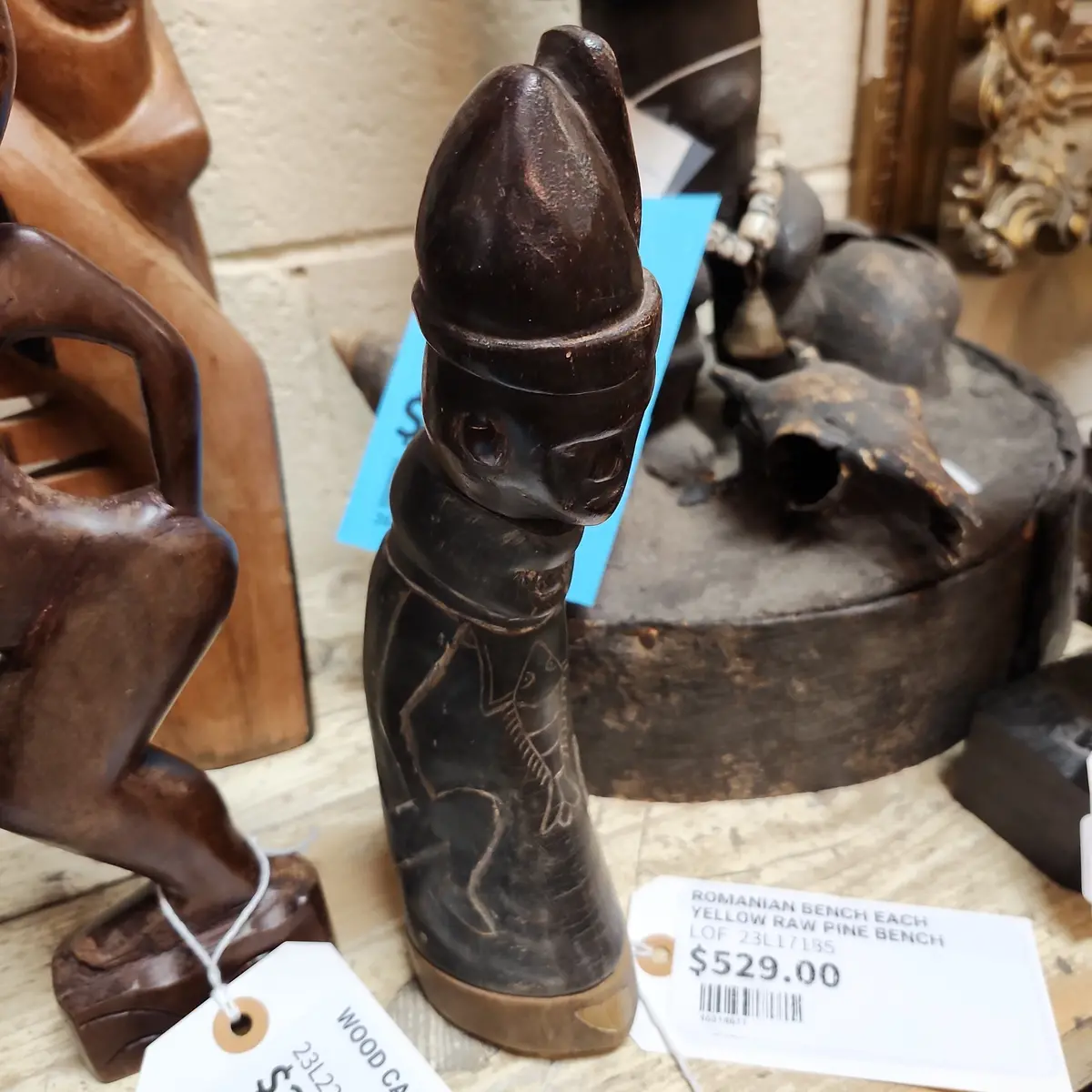 Carved African Powder Horn 1