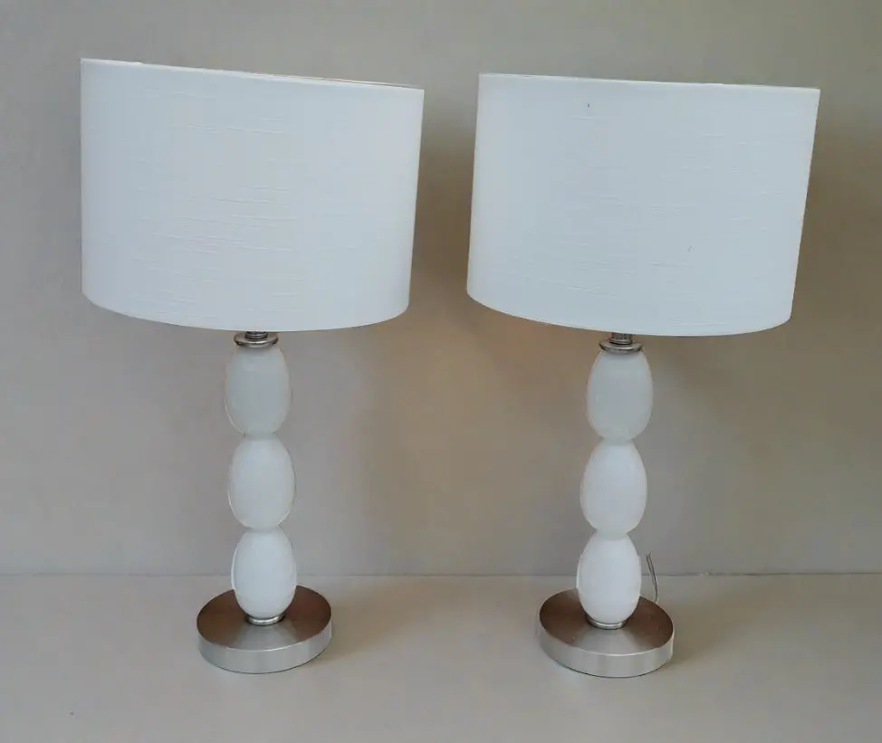 Pair Of Modern Glass And Chrome Table Lamps 1