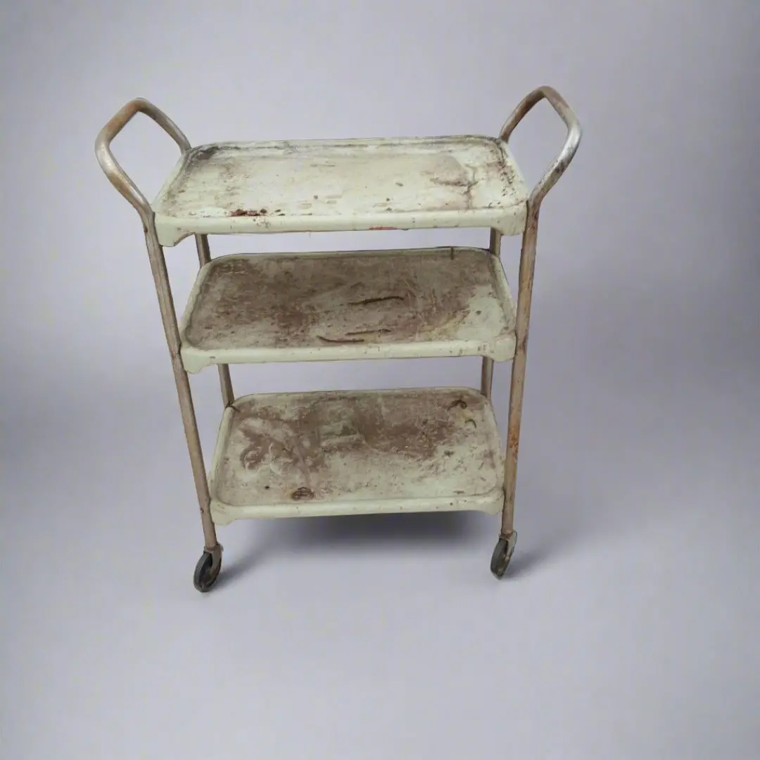 Green Metal Kitchen Cart 1
