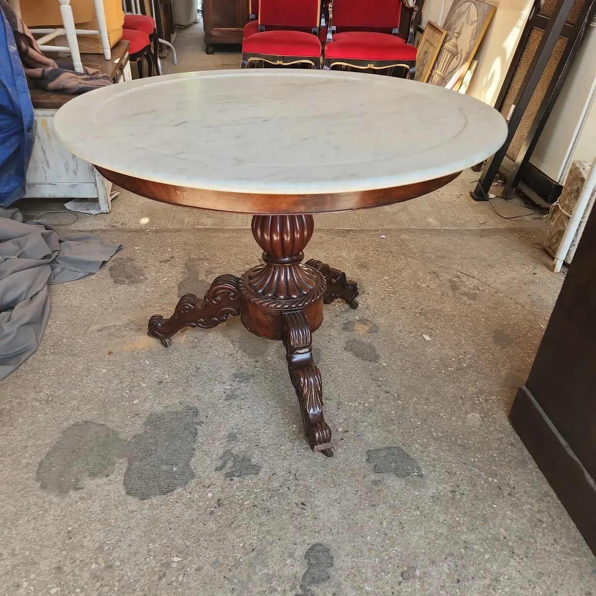 Louis Philippe Marble Top Center Table? Description 1