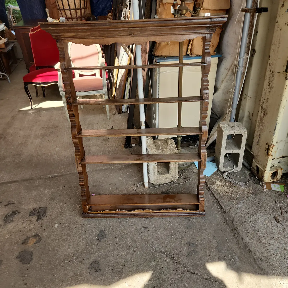 Early Tall Shallow Wall Shelf 1