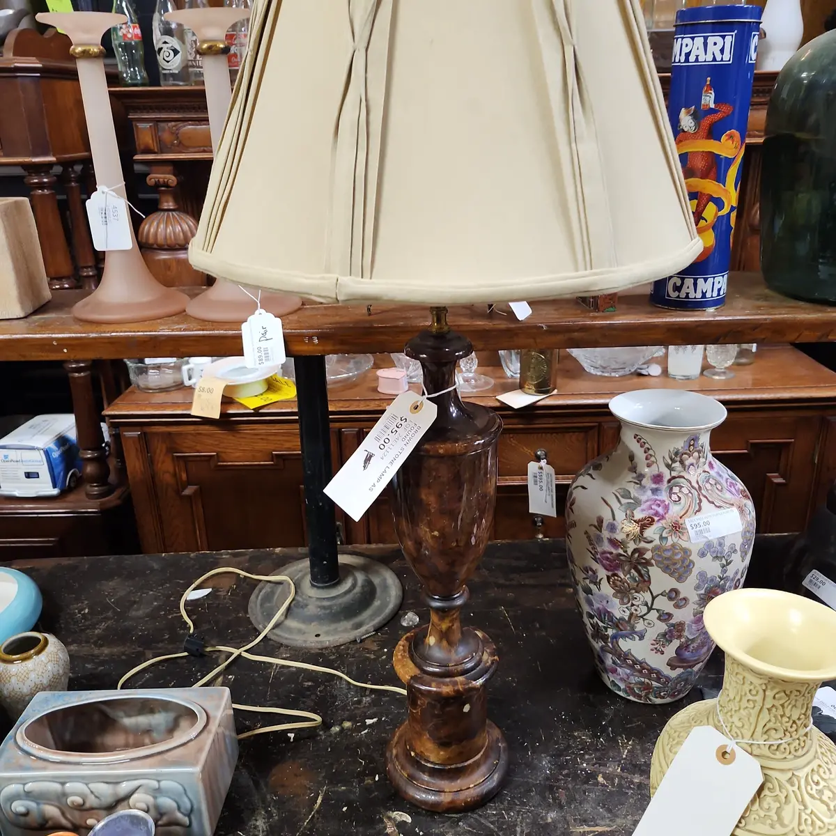 Brown Stone Lamp As Found 1