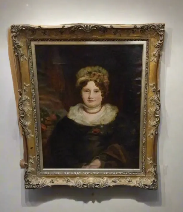 Framed Oil Painting Of A Lady In A Bonnet 1
