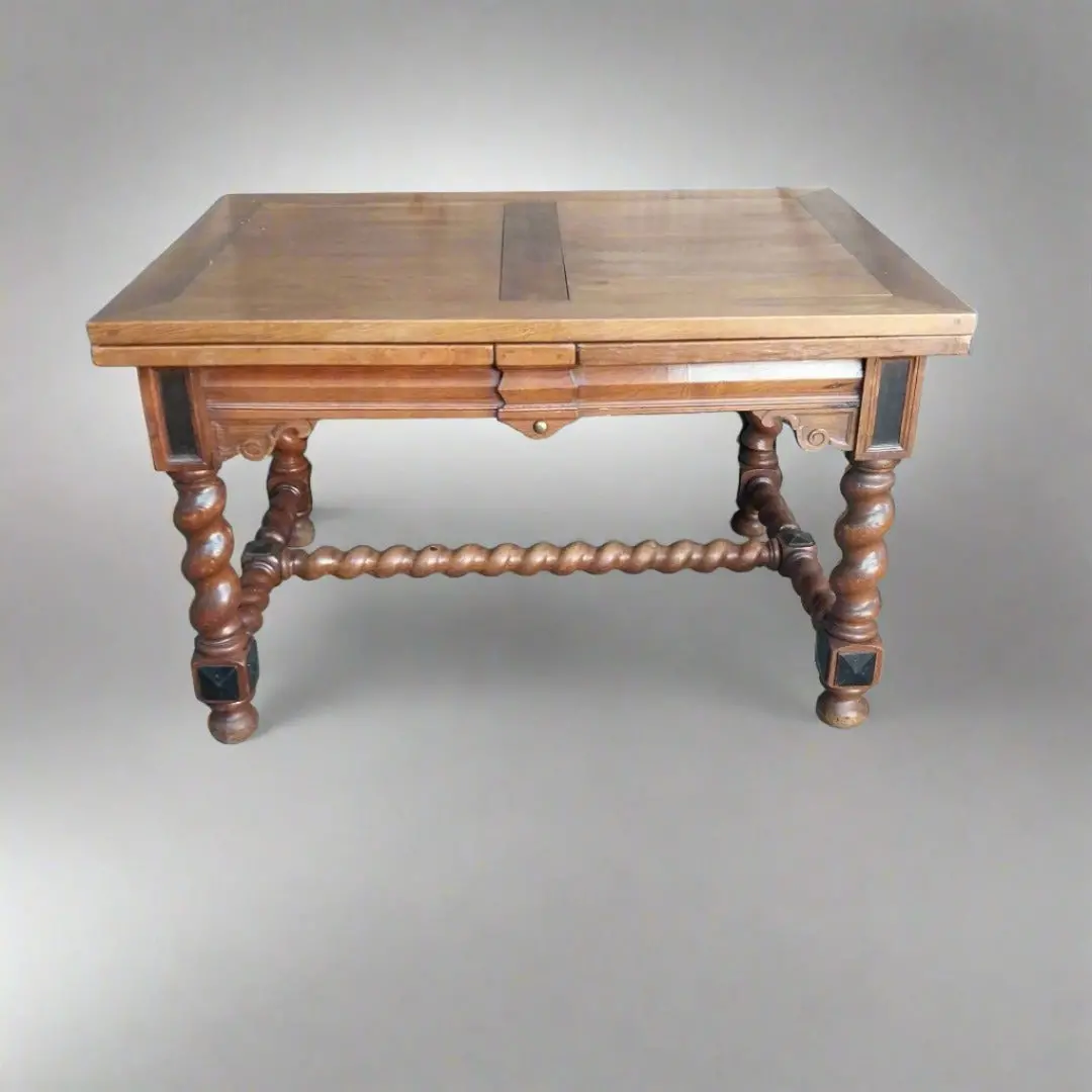Oak Barley Twist Draw Leaf Table 1