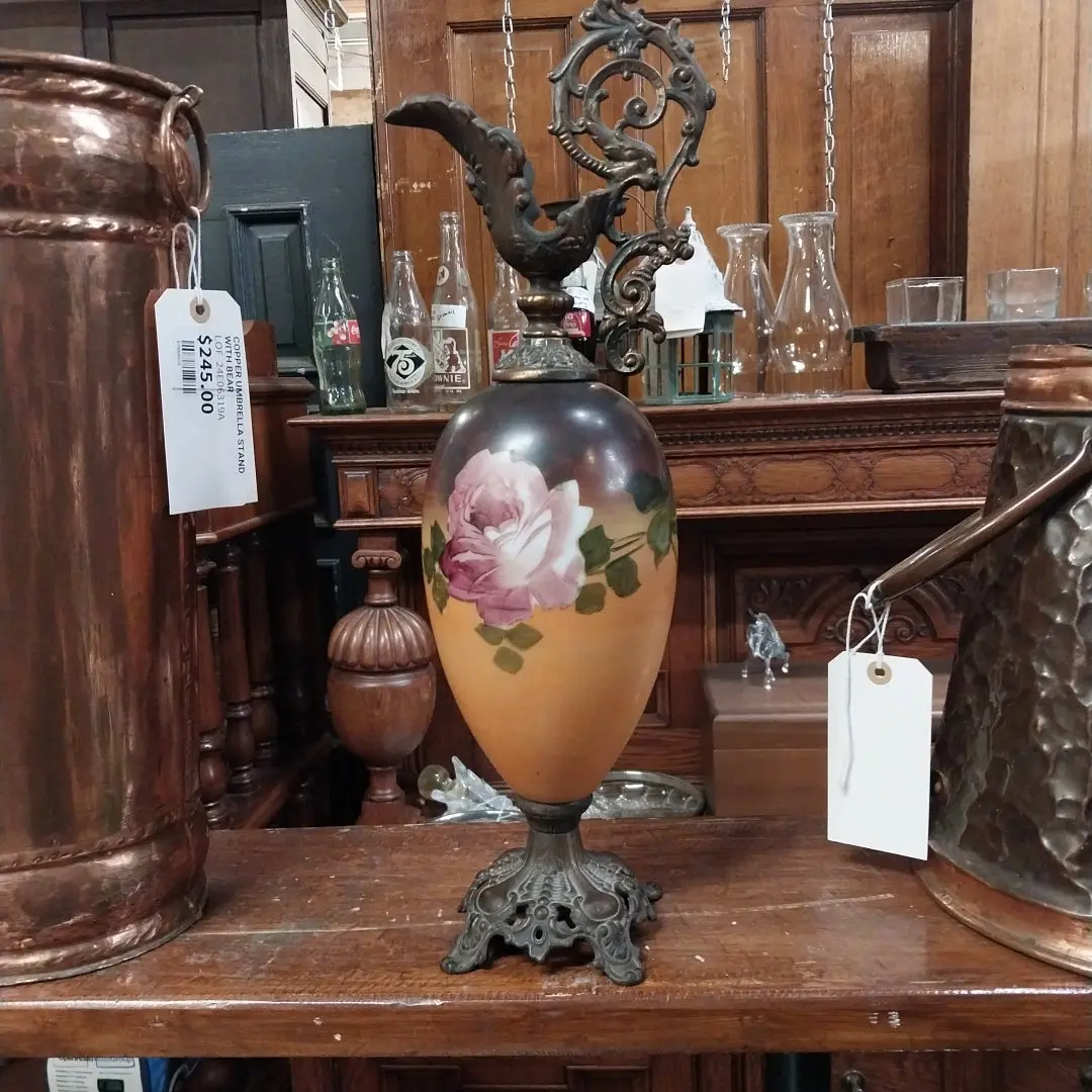 Hand Painted Floral Urn-Late 19Th Century 1