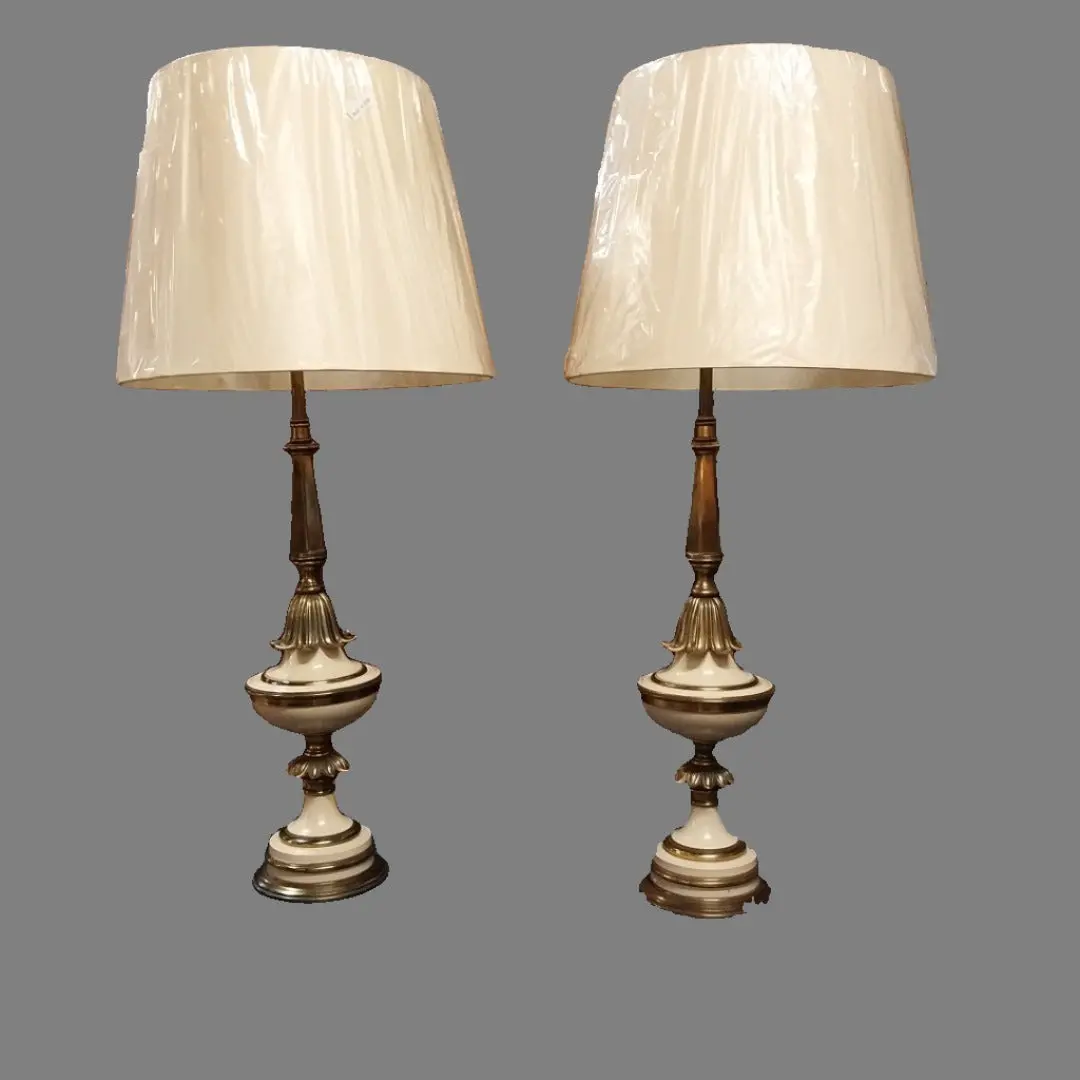 Pair Of Tall Stiffel Brass Lamps 1