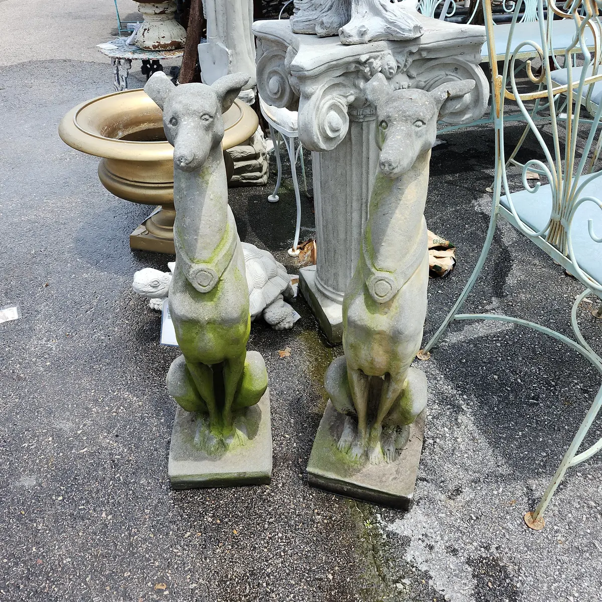 Pair Of Concrete Whippets 1