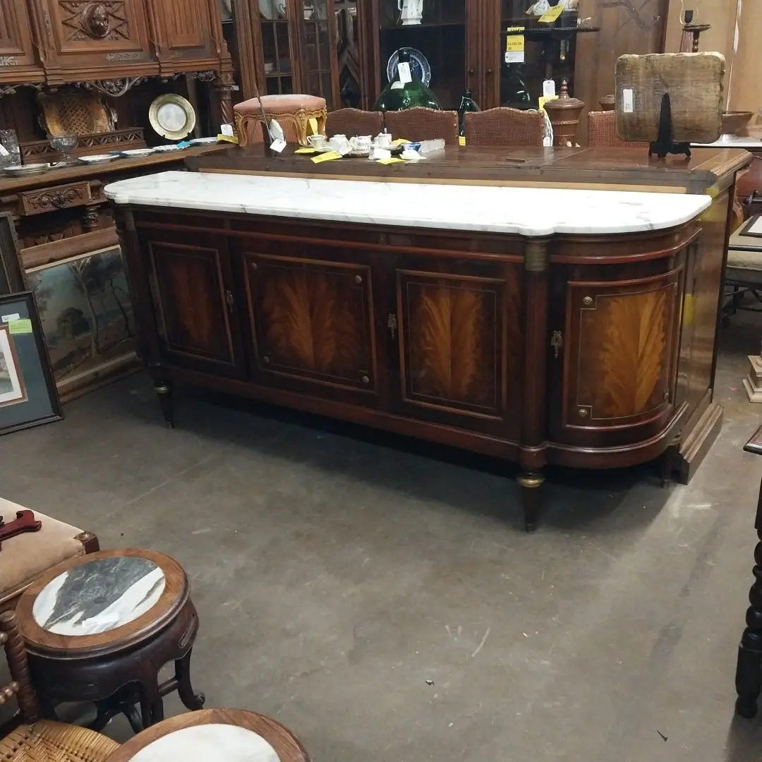 Louis Xvi White Carrera Marble Top Sideboard 1