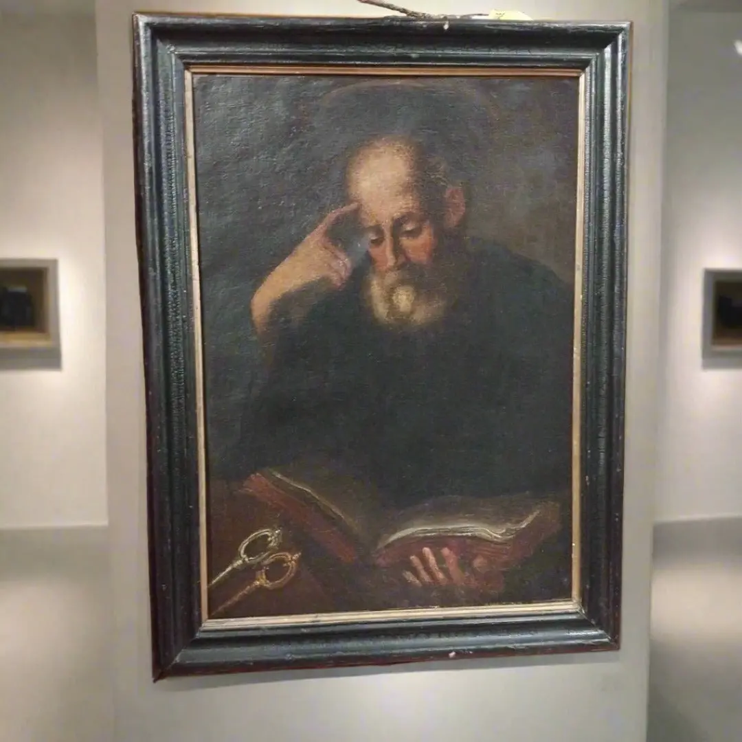 Early Framed Oil Portrait Of A Saint 1