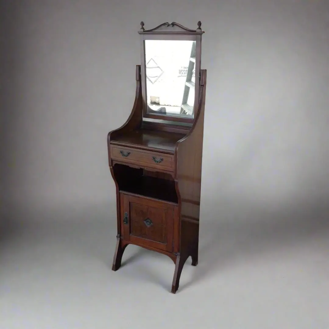 Edwardian Turn Of The Century Mahogany Shaving Cabinet 1
