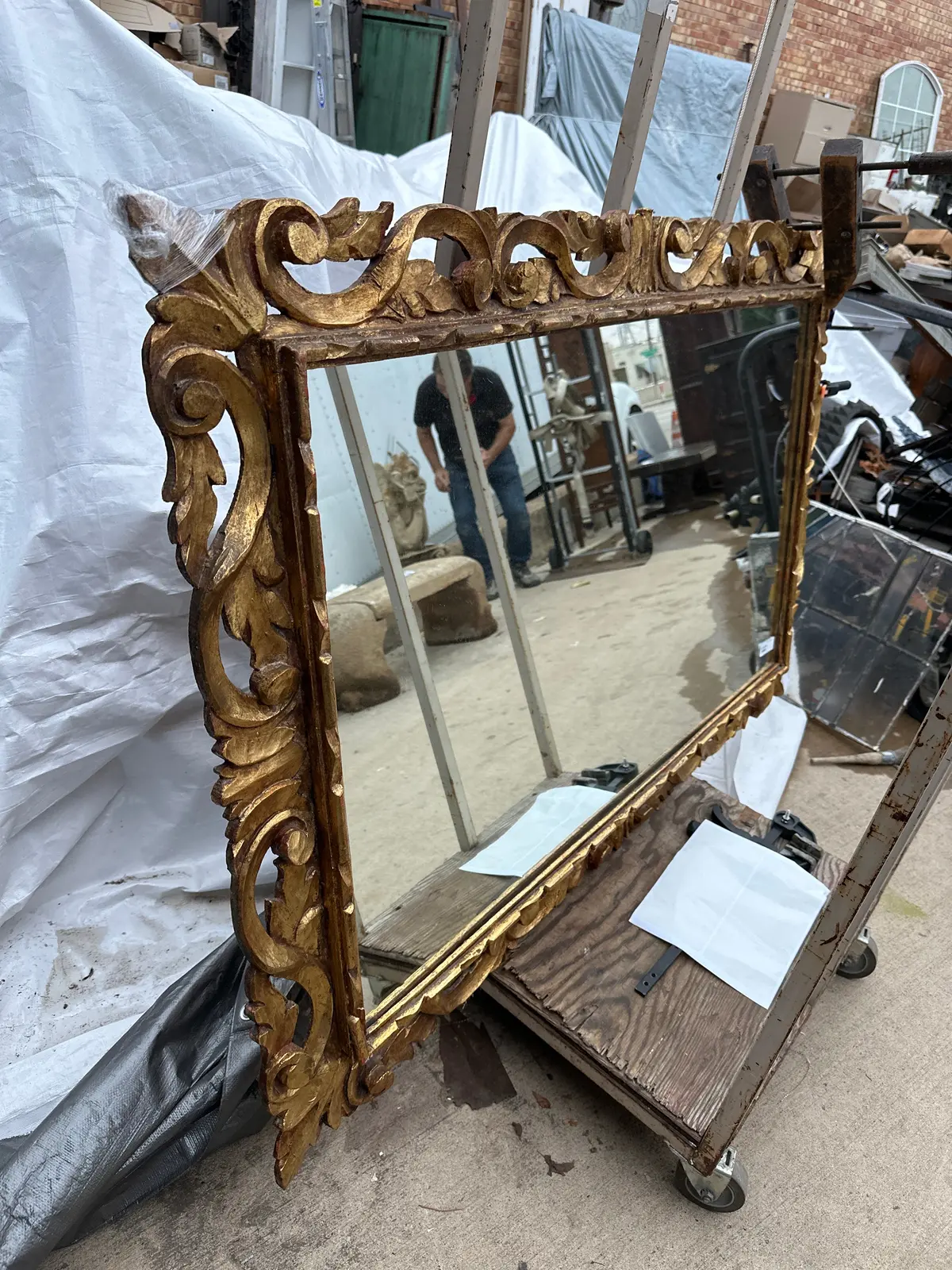 Large Gold Carved Mirror 1
