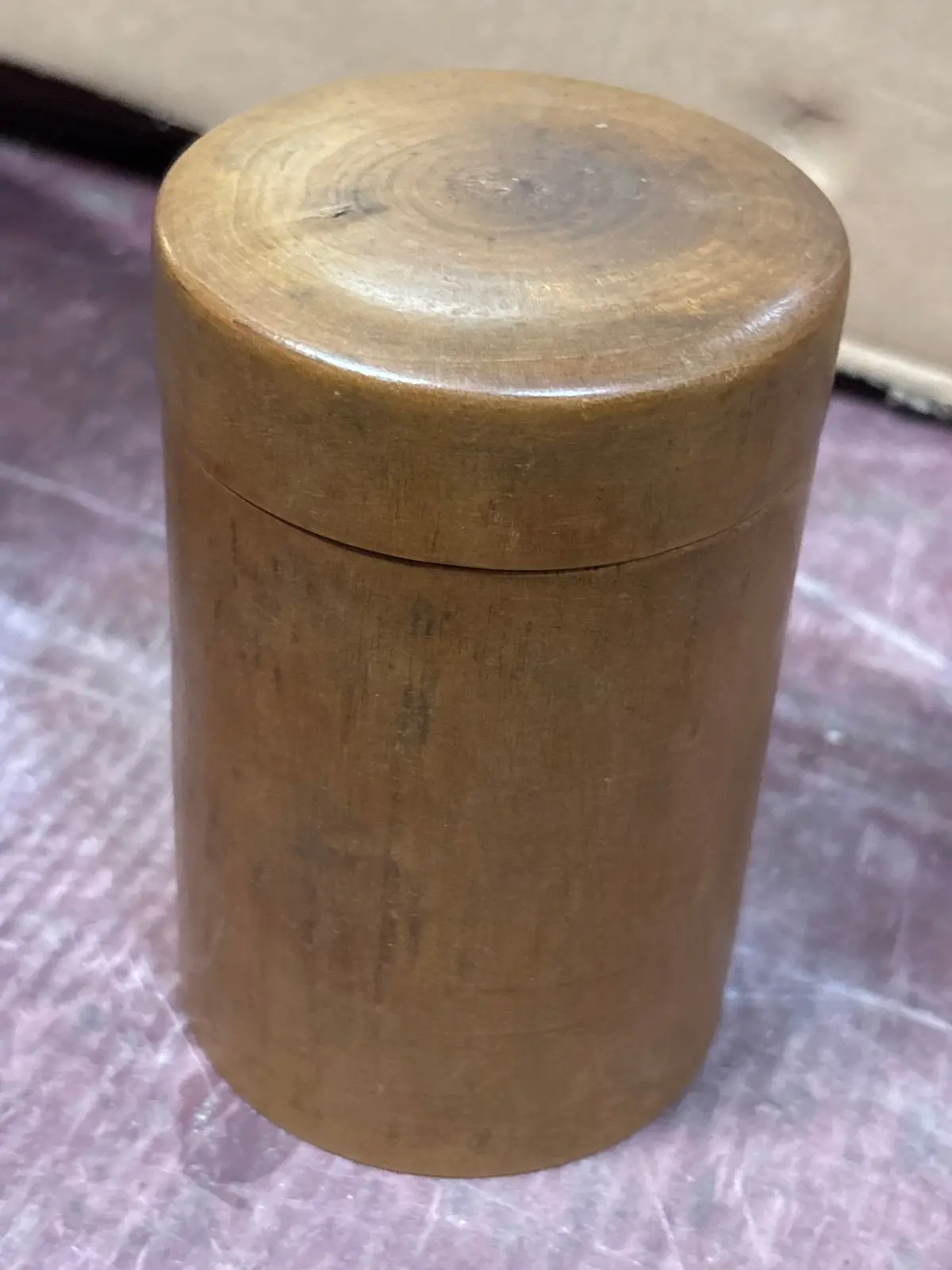 Tall Cylindrical Wood Box 1
