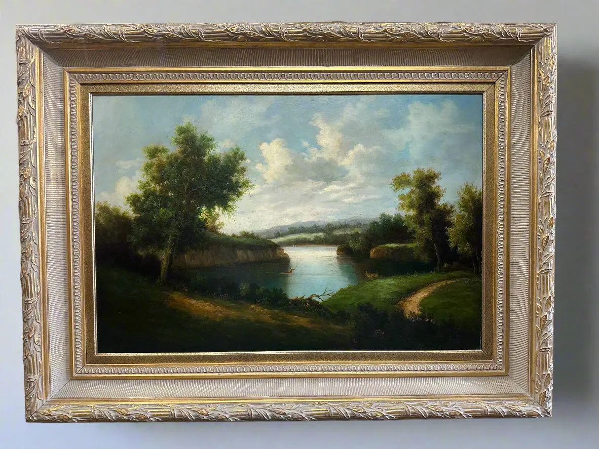 Large Gilt  Framed Landscape Oil Painting 1