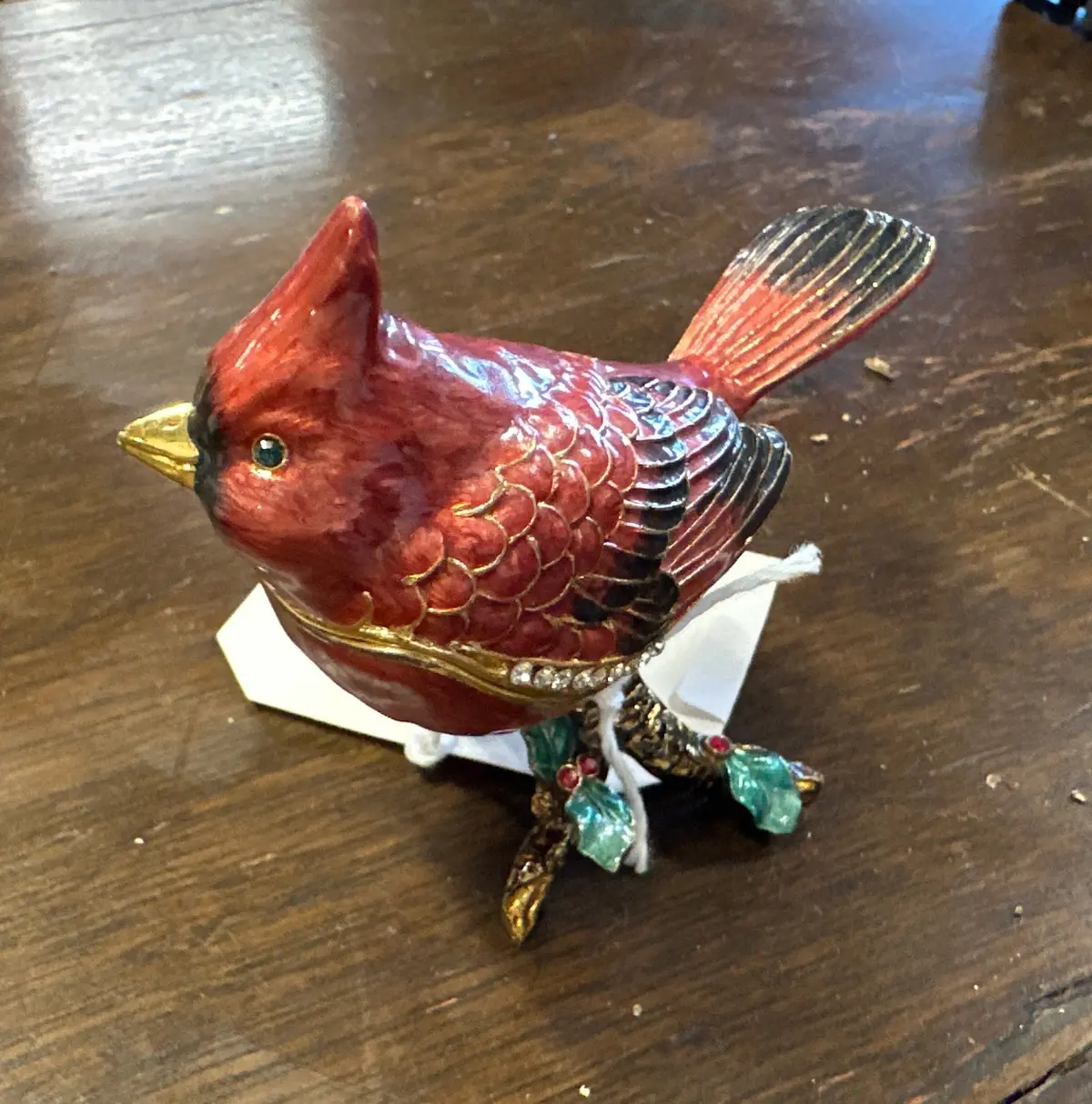 Small Enameled And Jeweled Cardinal Box 1