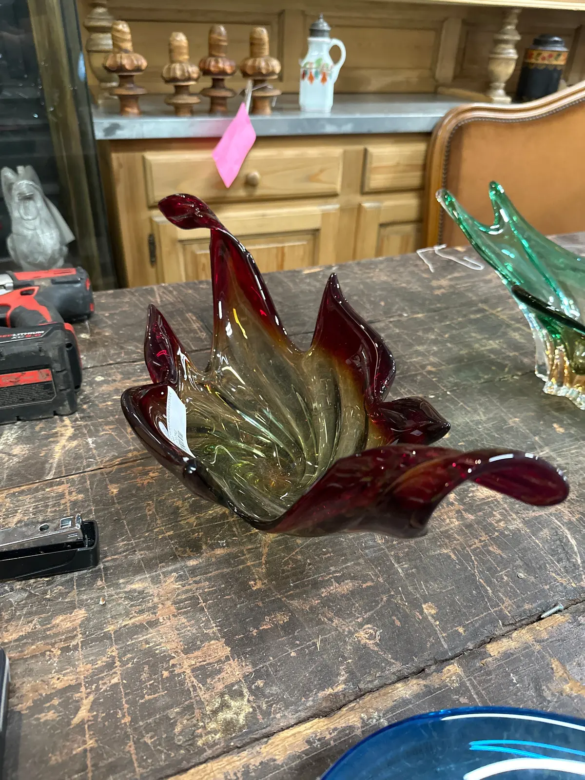 Art Glass Amberina Center Bowl 1