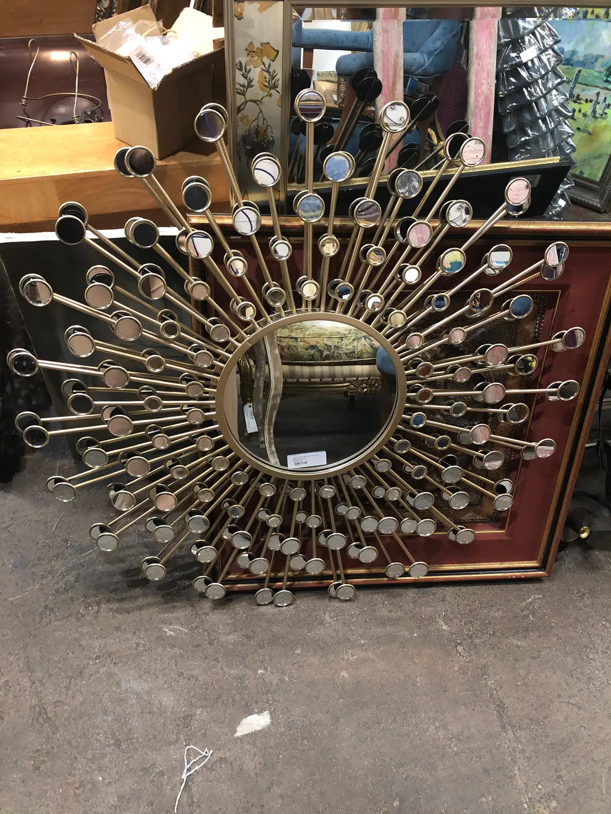 Circles On Rods Sunburst Mirror 1 Of 2 1