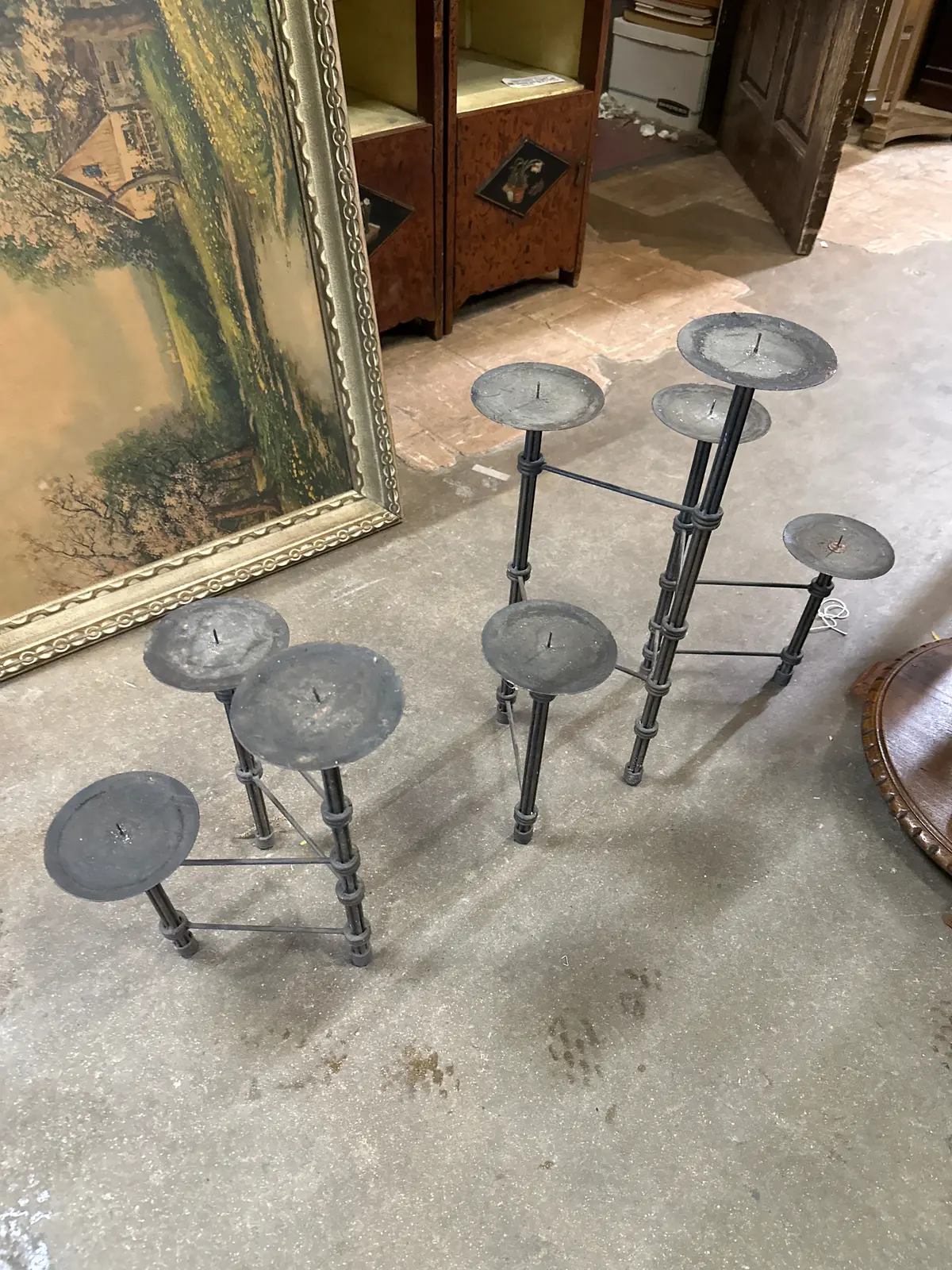 Set Of 2 Iron Rod Style Candle Stands 1