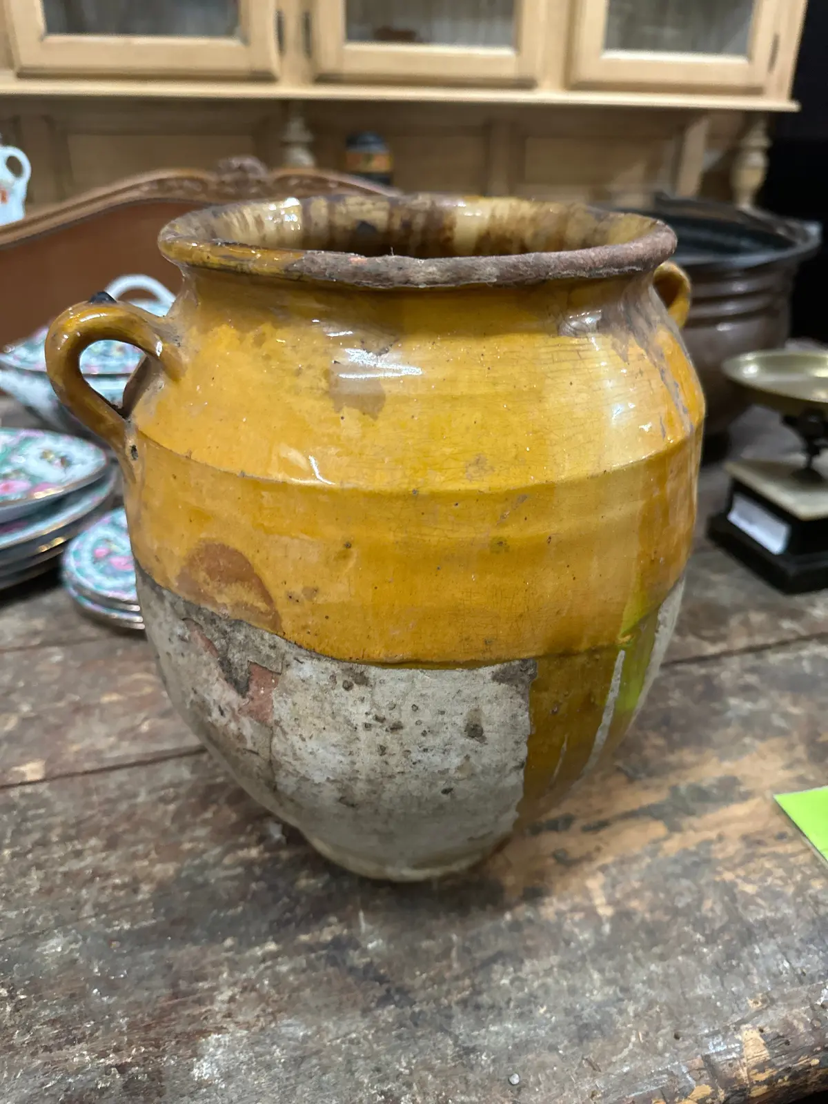 Confit Glazed Pottery Jar With Handles 1