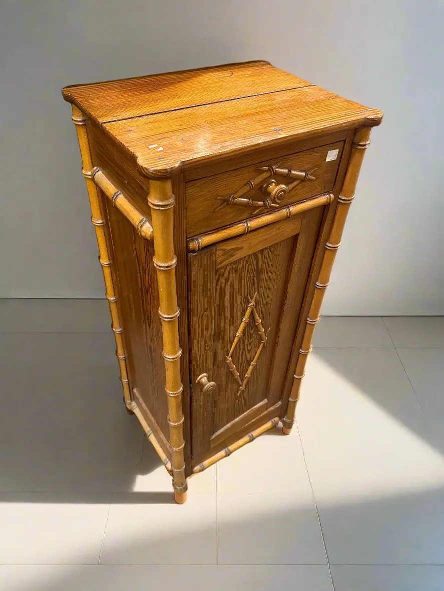 Faux Bamboo Nightstand 1