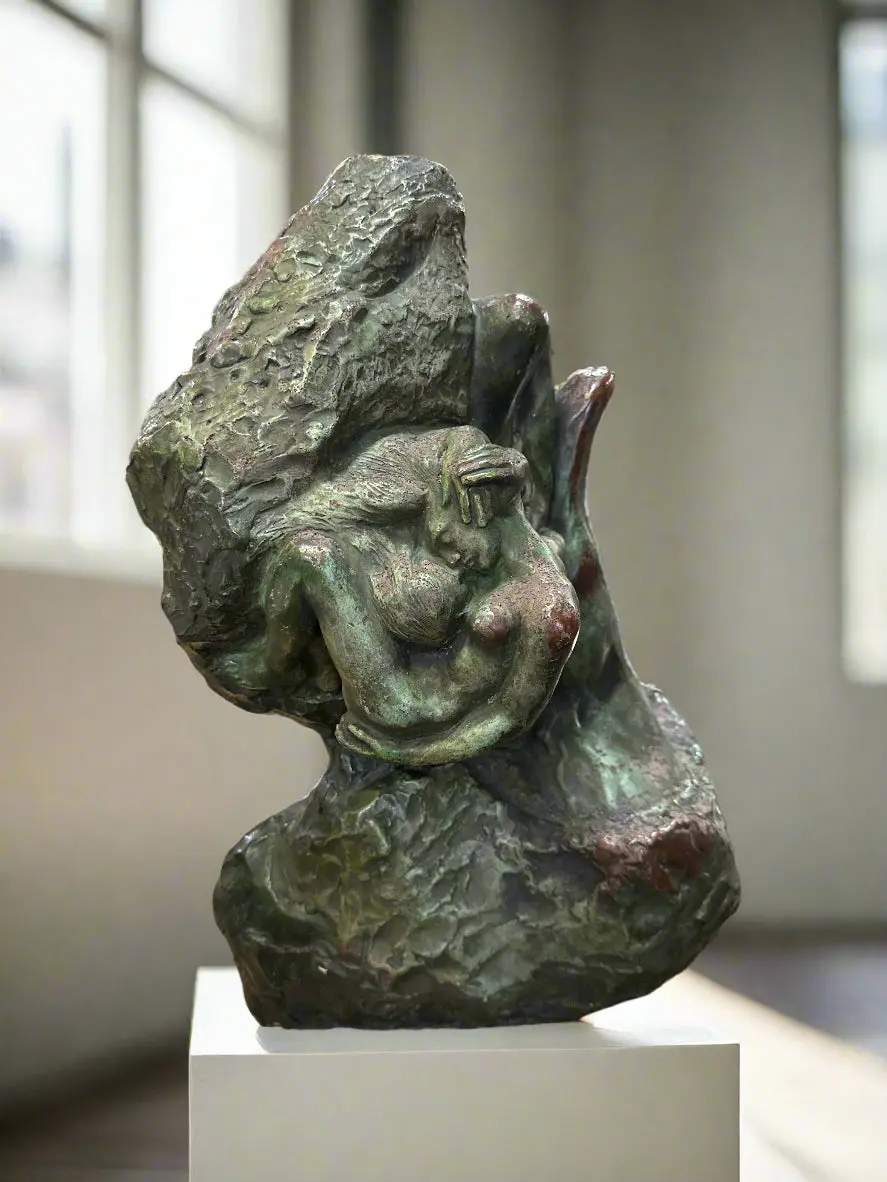 Small Copy Of Hand Of God By  Rodin-Bronze Plated 1