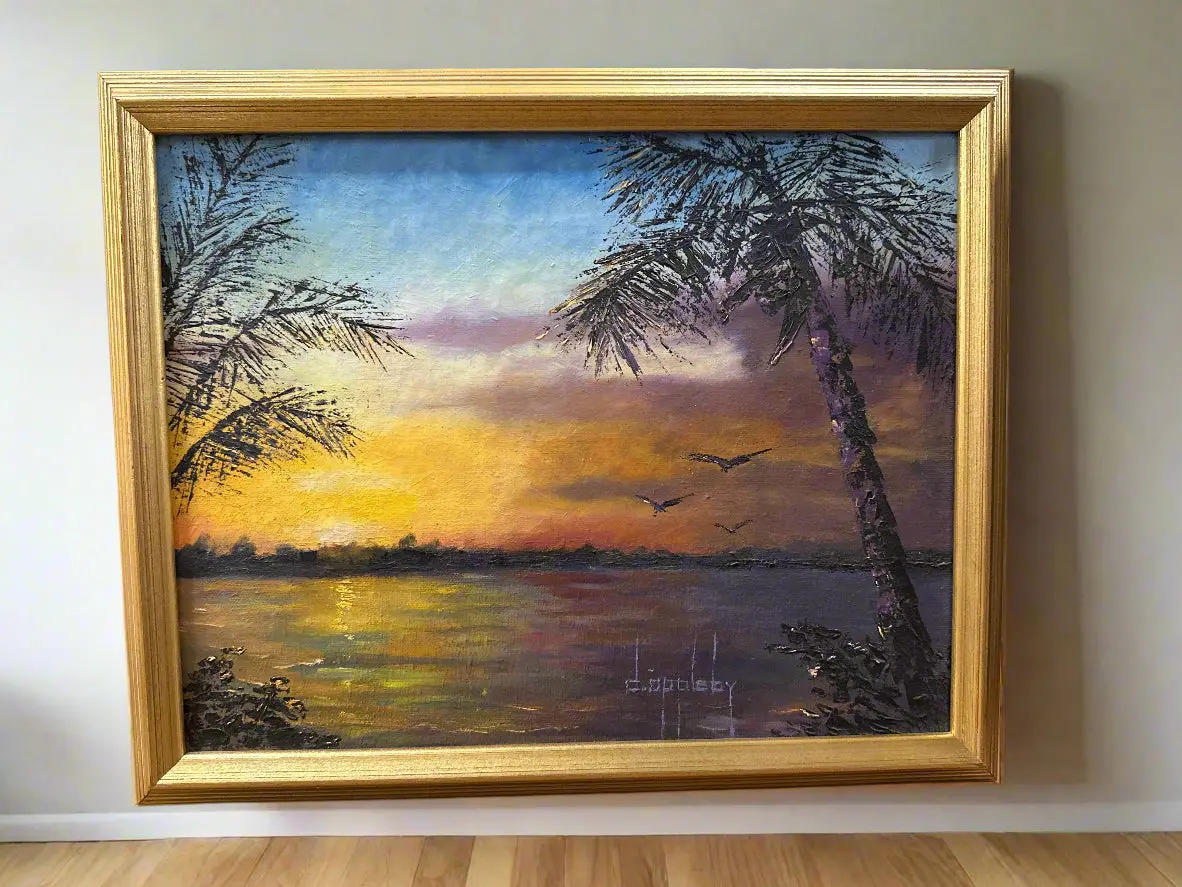 Framed Oil Painting "Florida Highwaymen" Signed D Appleby 1