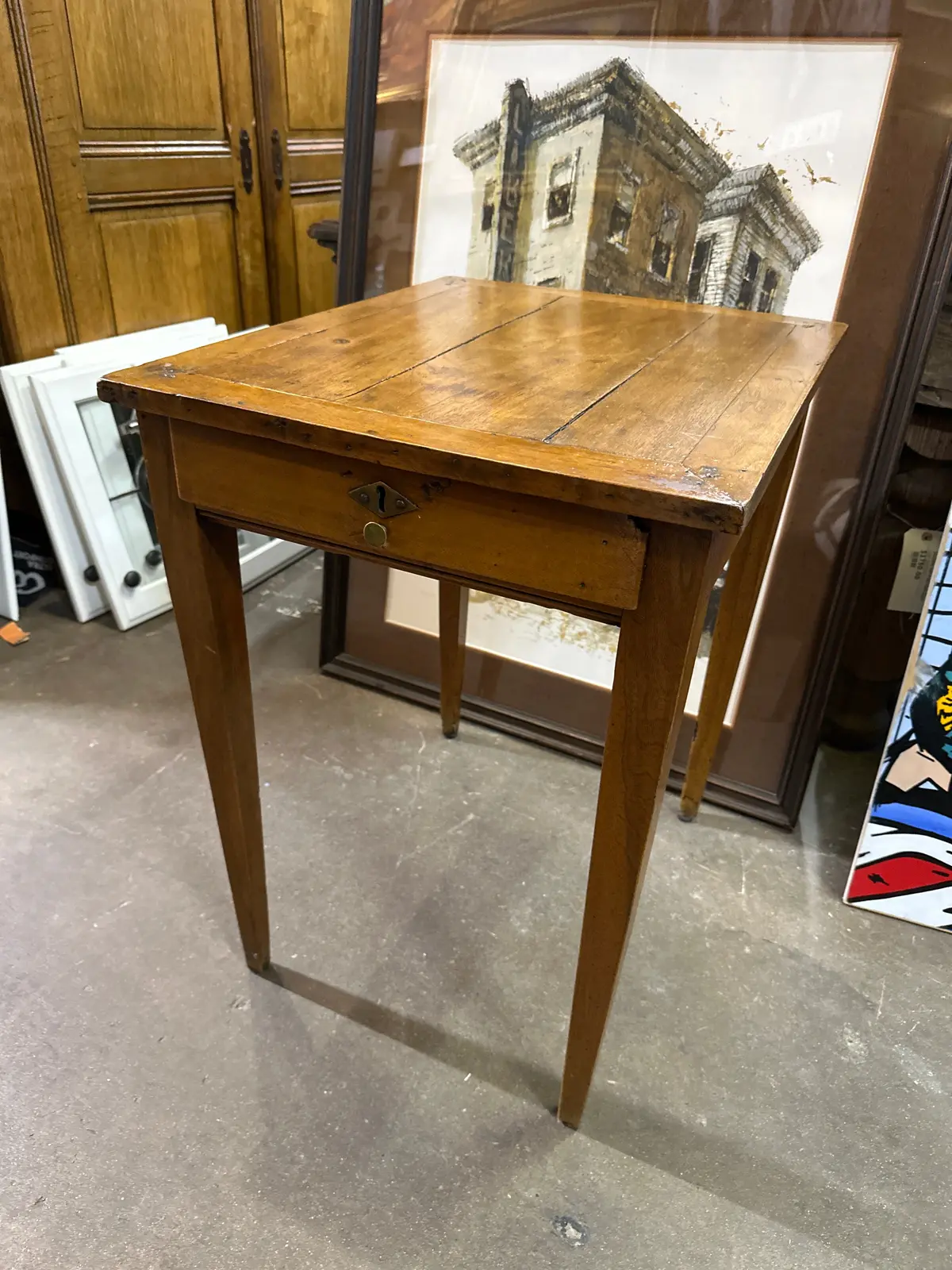 Small Antique Single Drawer Table 1