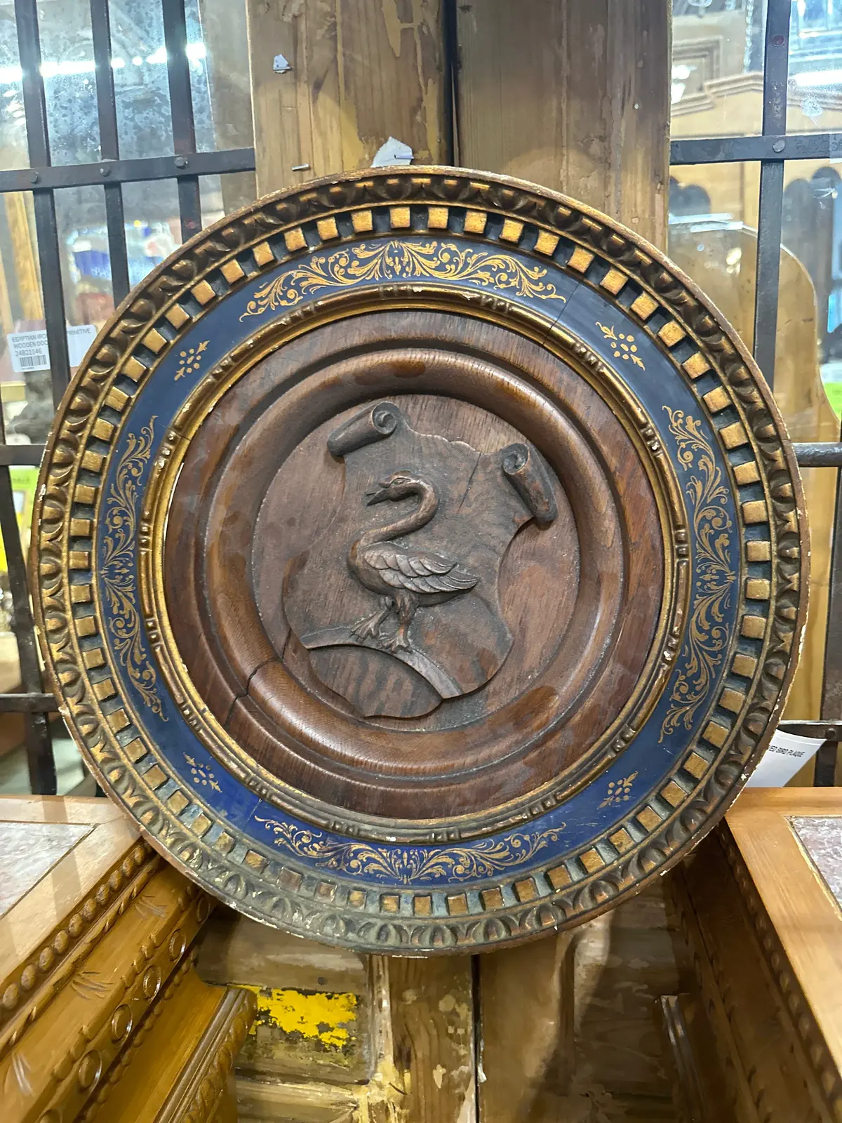 Round Carved Bird Plaque 1