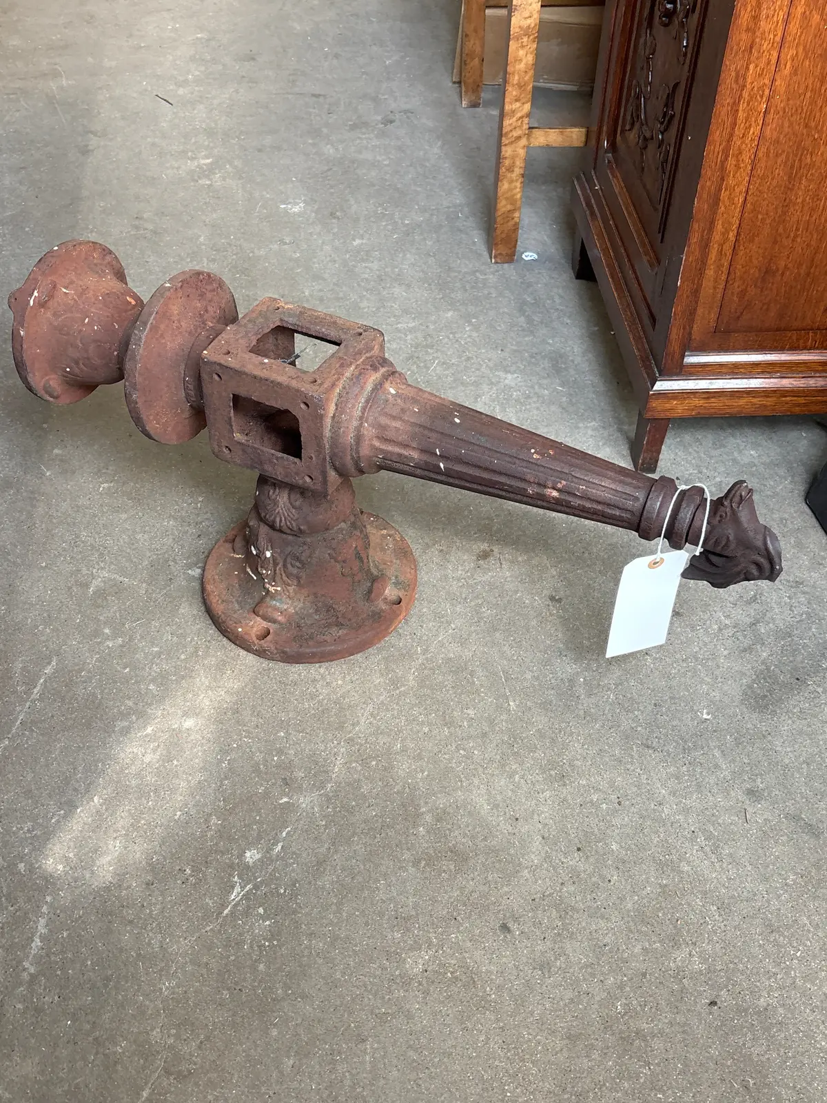 Large Cast Iron Wall Sconce - As Found 1