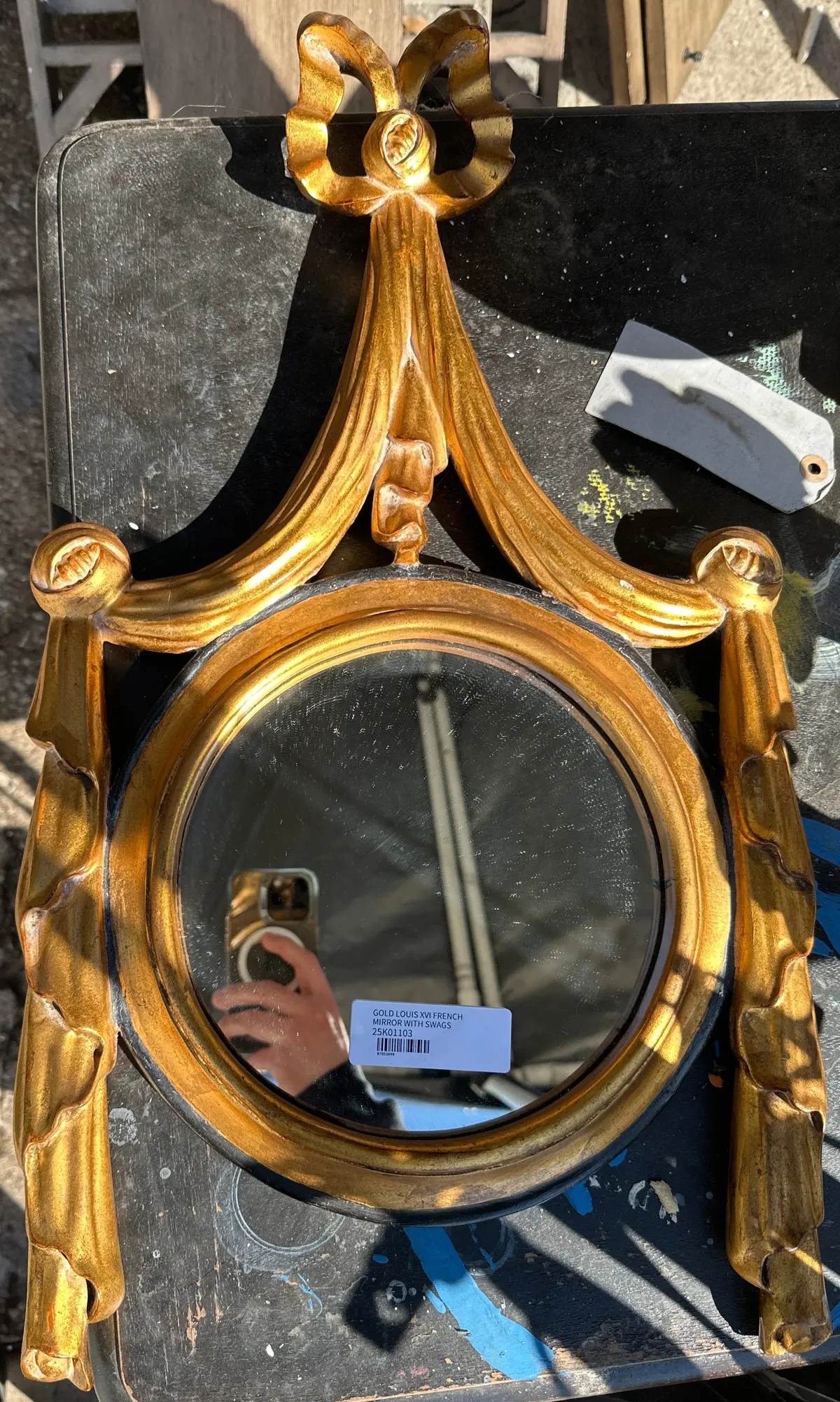 Gold Louis Xvi French Mirror With Swags 1