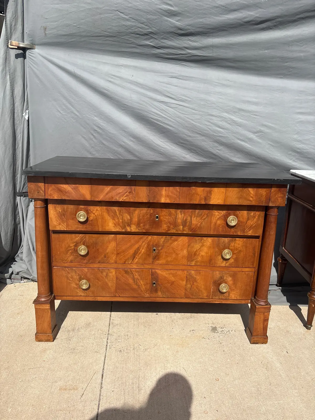 19Th Century Empire Black Marble Top Chest 1