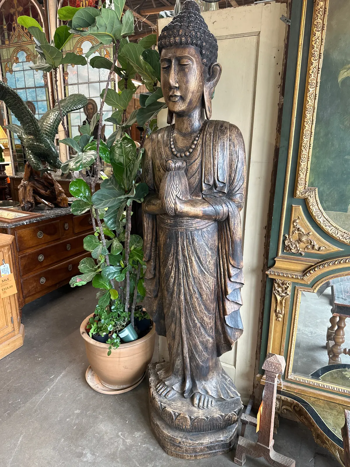 Hand Carved Wood Burmess Buddha 1