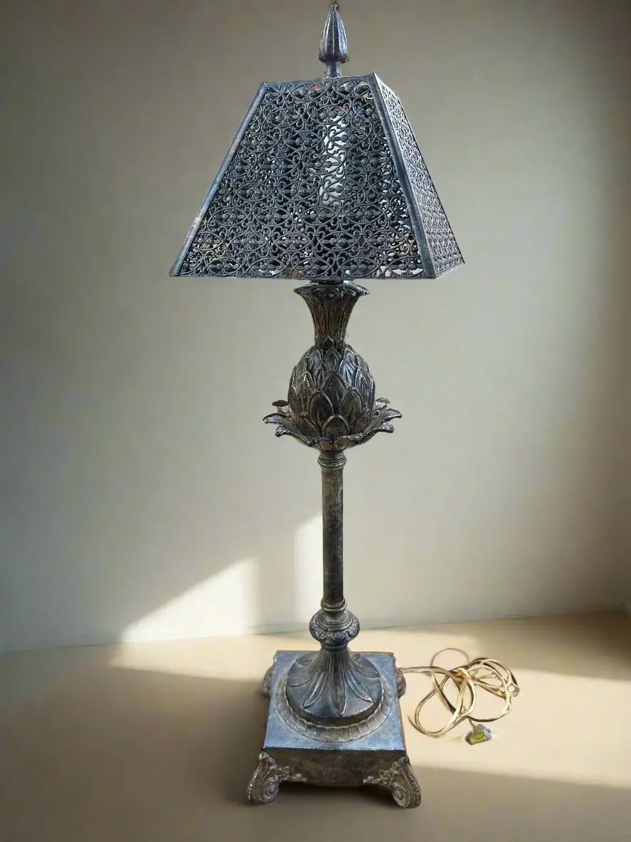 Metal And Resin Artichoke Lamp 1
