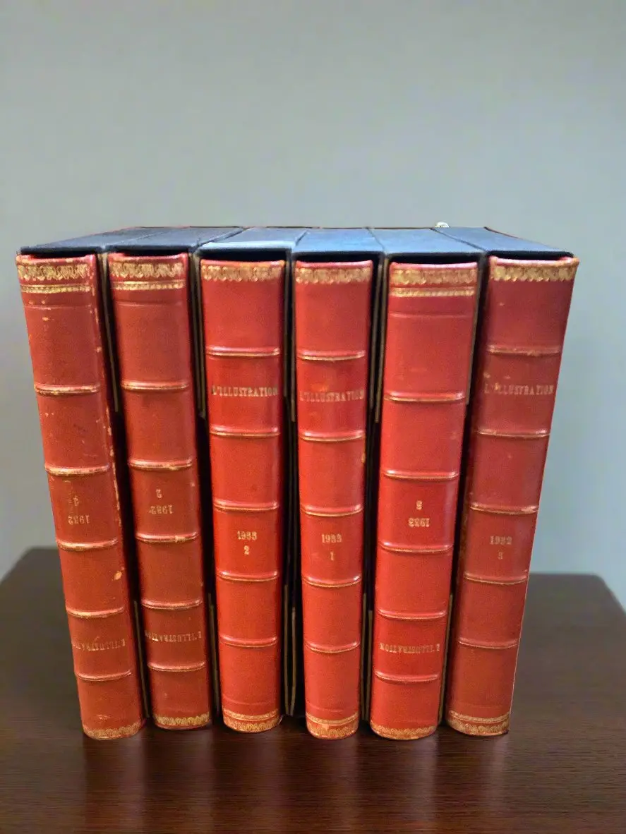 Set Of 6 Large Red Illustration Books 1