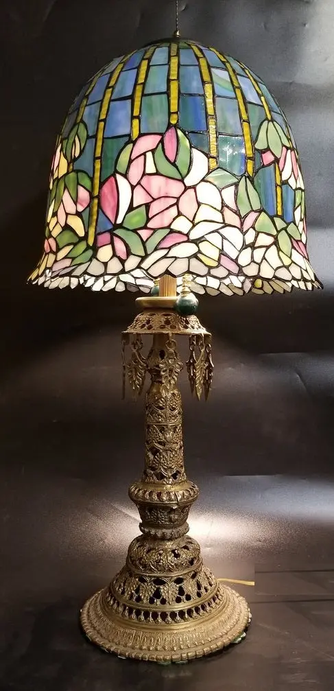 Asian Style Stained Glass Shade Only 1