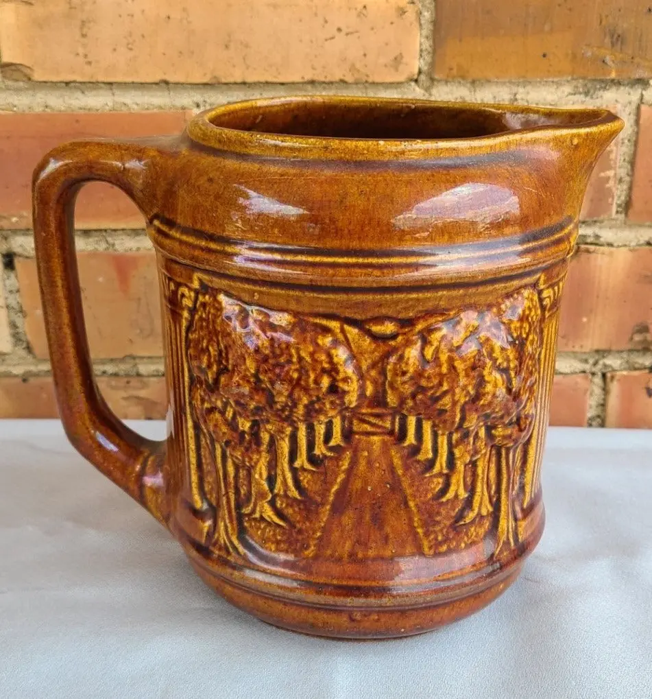 Small American Pottery Pitcher Circa 1900 1