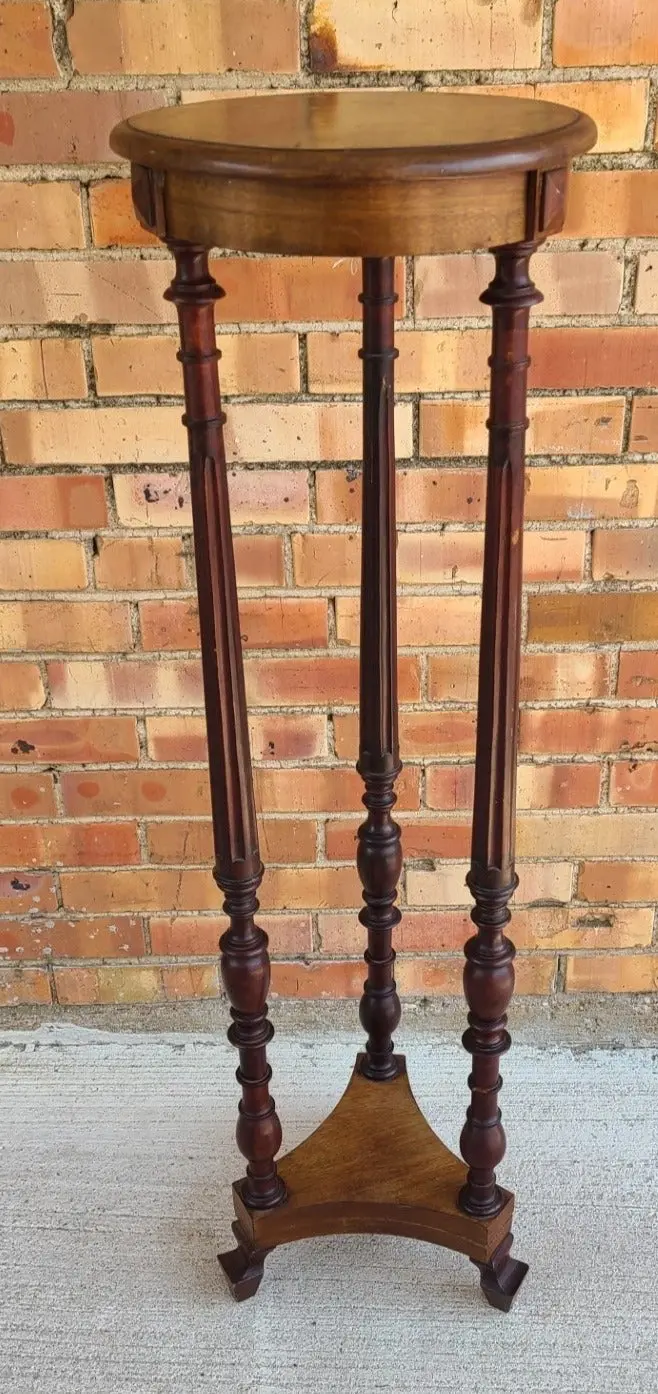 Tall Mahogany 4 Column Pedestal 1