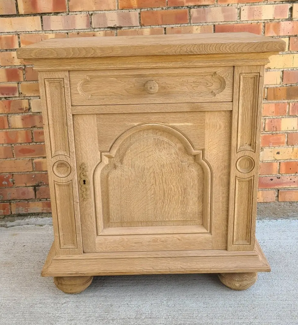 Arched Door  Raw Oak Jam Cupboard 1