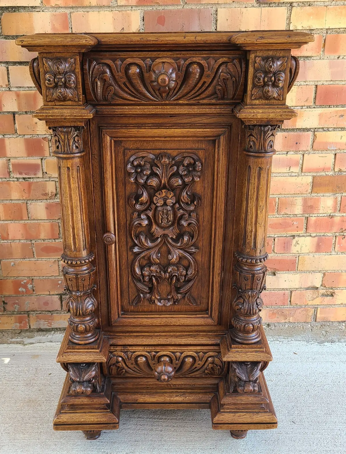 Rennaisance Revival Highly Carved Oak Jam Cupboard 1