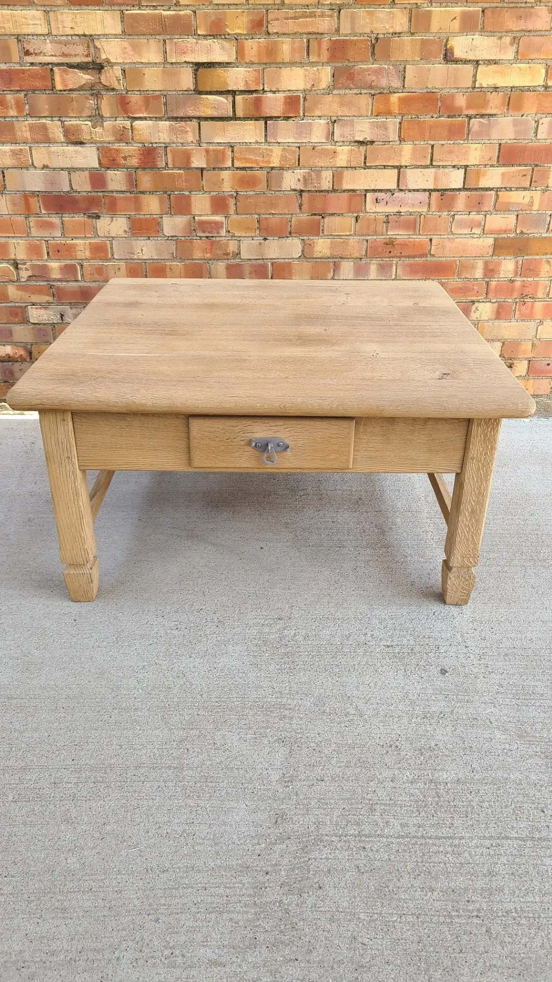 Large Square Raw Oak Coffee Table 1