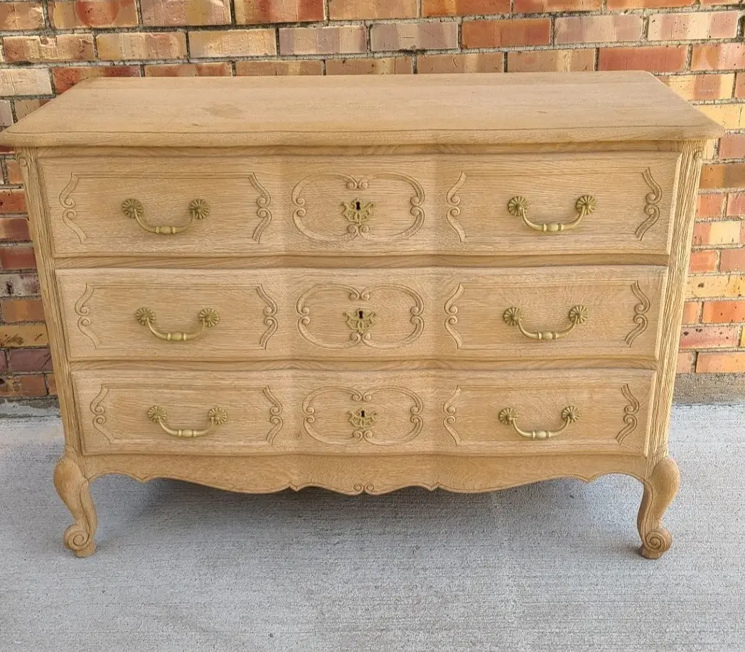 Large Raw Oak 3 Drawer Chest 1