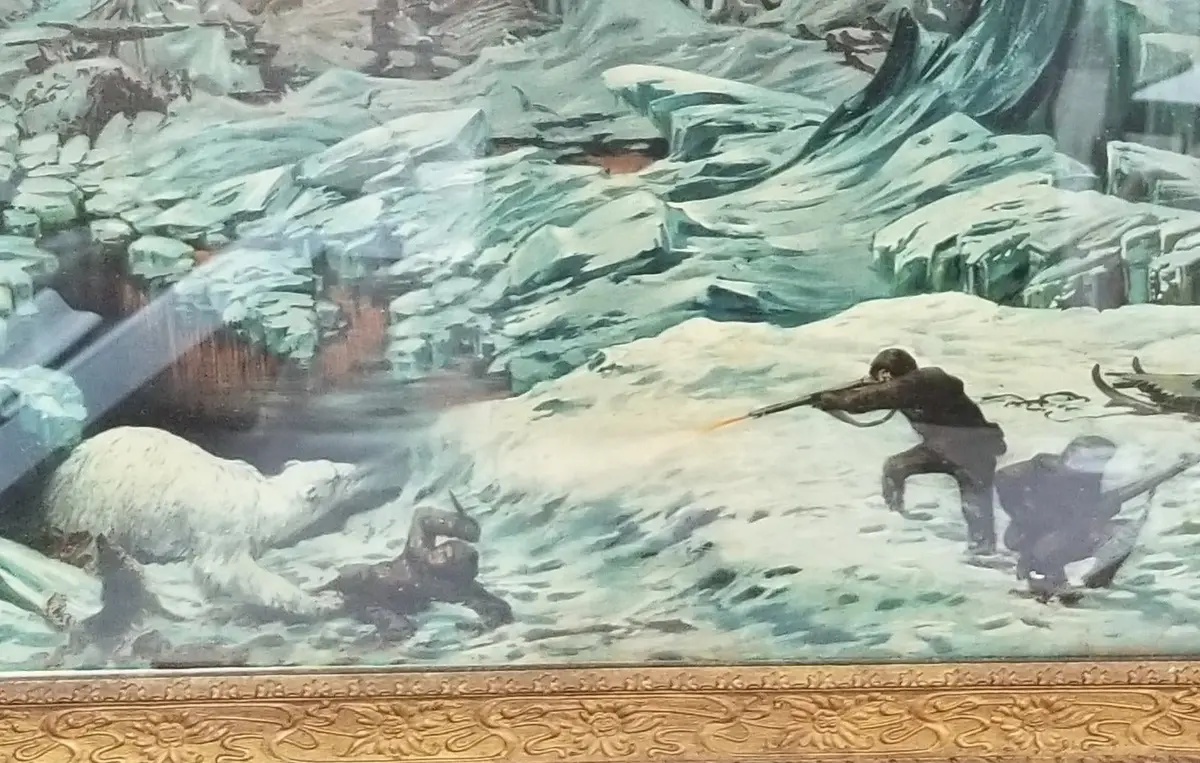 Print Of Hunter And Polar Bear 1