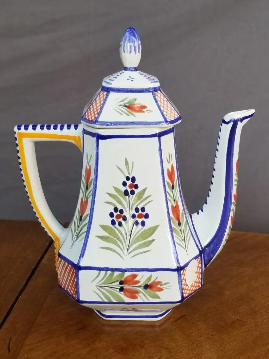 Hb Henriot Quimper Pottery Teapot 1