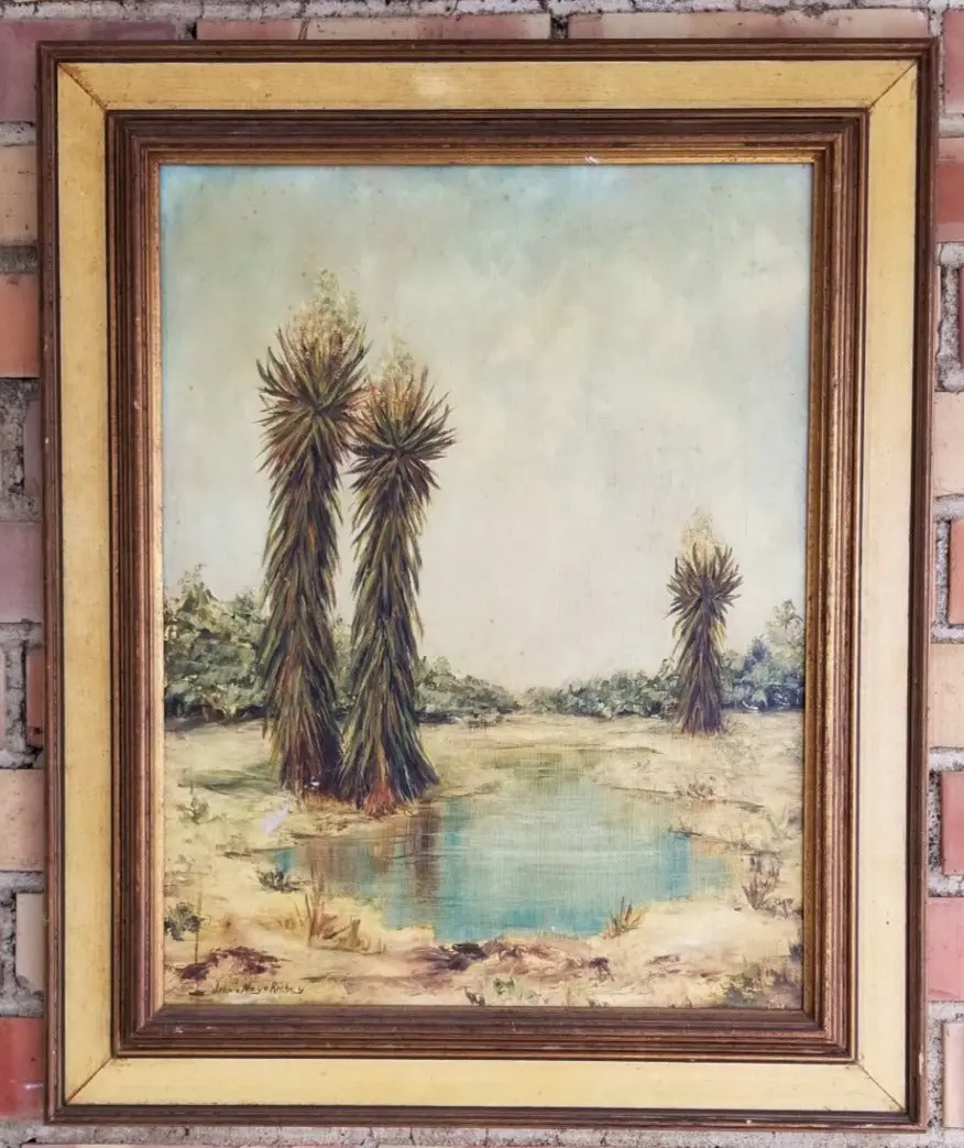 Dessert Yucca Oil Painting As Found 1