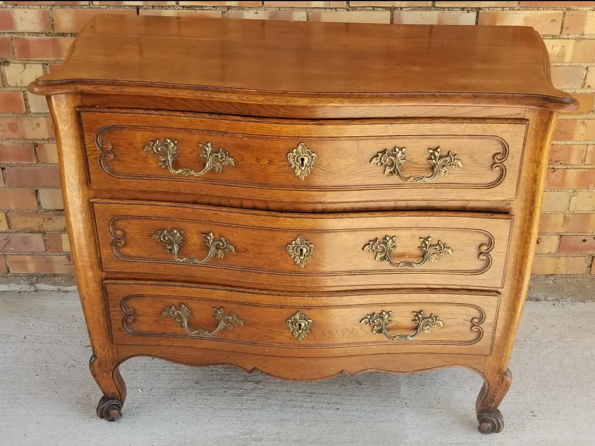 Louis Xv Oak 3 Drawer Chest By St. Antoine Of Paris 1