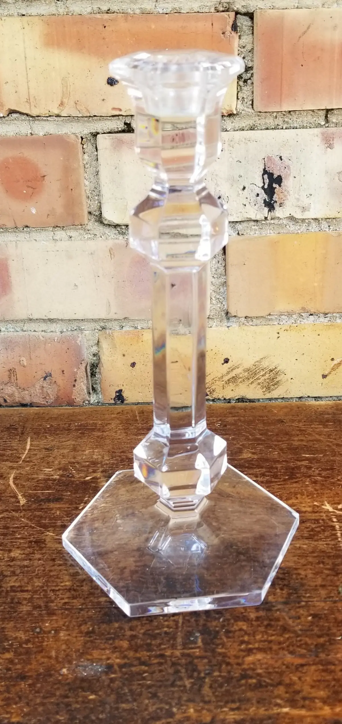 Single Glass Candle Stick By Val San Lambert 1