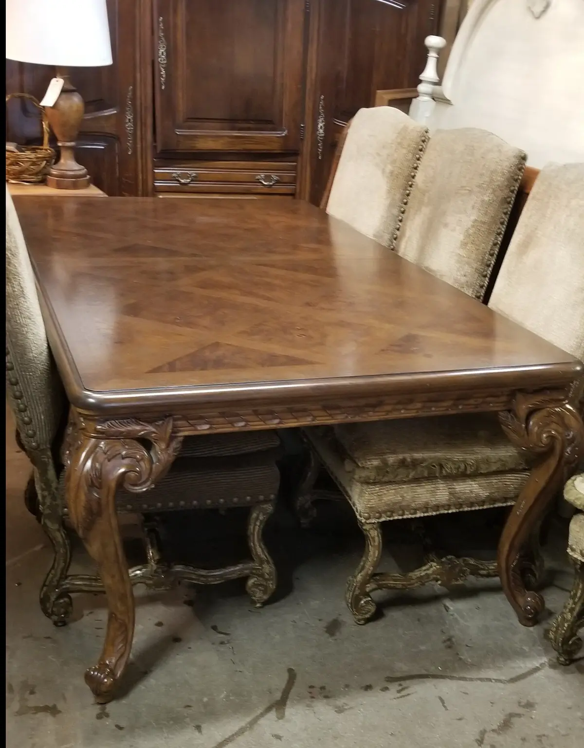Marge Carson Elm Dining Table With 2 Leaves 1