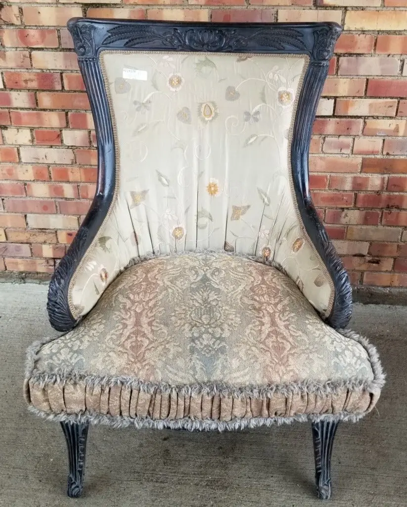 Louis Xvi Style Chair With Green Upholstery 1
