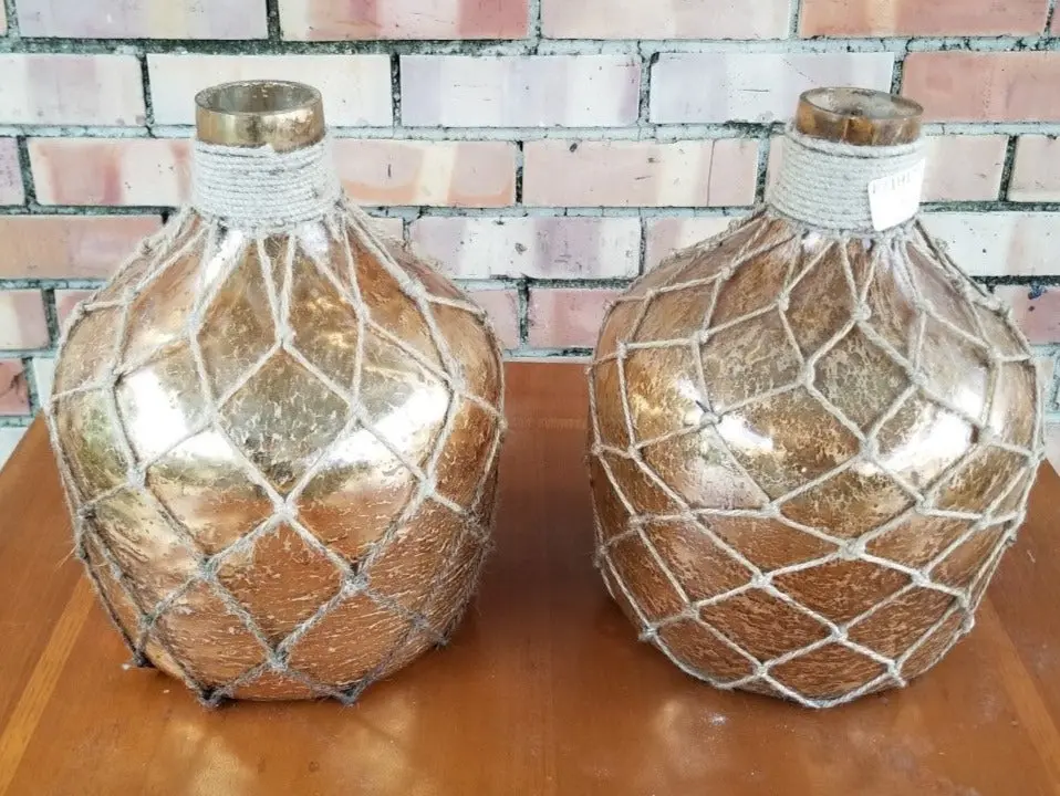 Gold Glass Bottle In Net 1