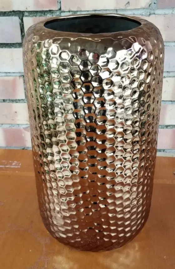 Gold Textured Glass Vase 1